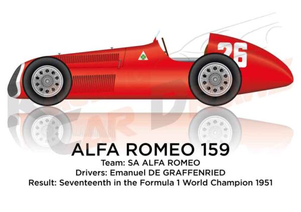 Alfa Romeo 159 seventeenth in the Formula 1 Champion 1951 with De Graffenried