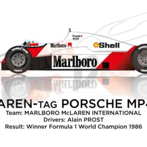 McLaren - Tag Porsche MP4/2C n.1 winner Formula 1 World Champion 1986