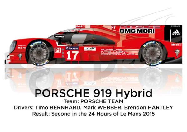 Porsche 919 hybrid n.17 second at 24 hours of Le Mans 2015