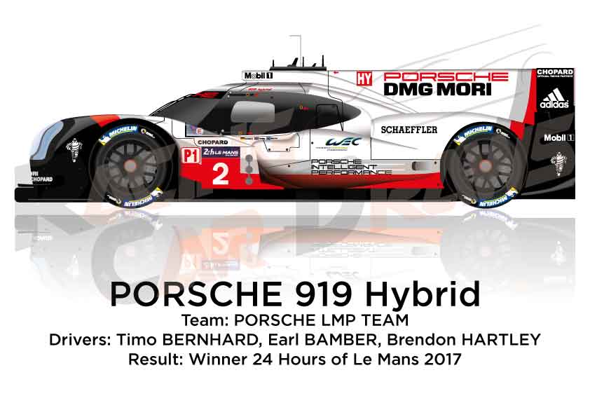 Porsche 919 hybrid n.2 winner 24 Hours of Le Mans 2017