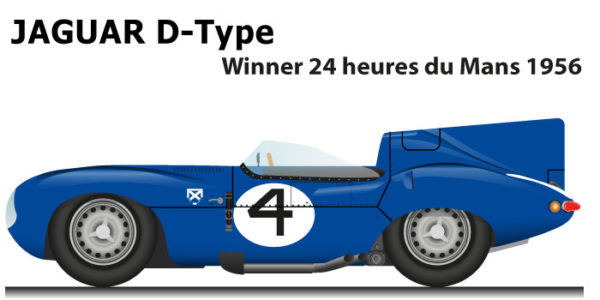 jaguar-d-type-winner-le-mans-1956-n4 - Racing Car Draws