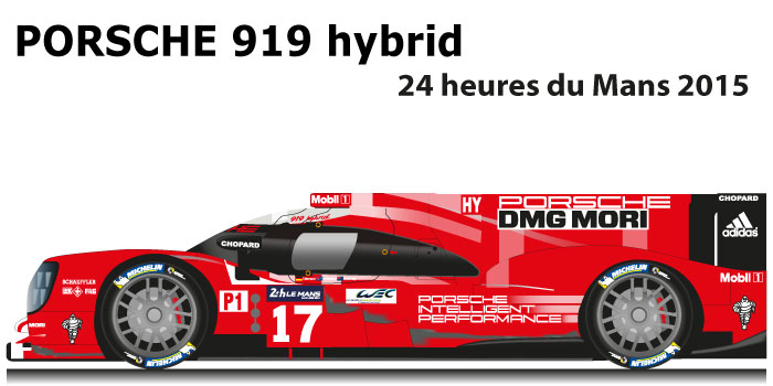 Porsche 919 hybrid n.17 second at 24 hours of Le Mans 2015