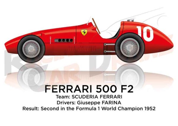 Ferrari 500 F2 second Formula 1 Champion 1952 with Giuseppe Farina