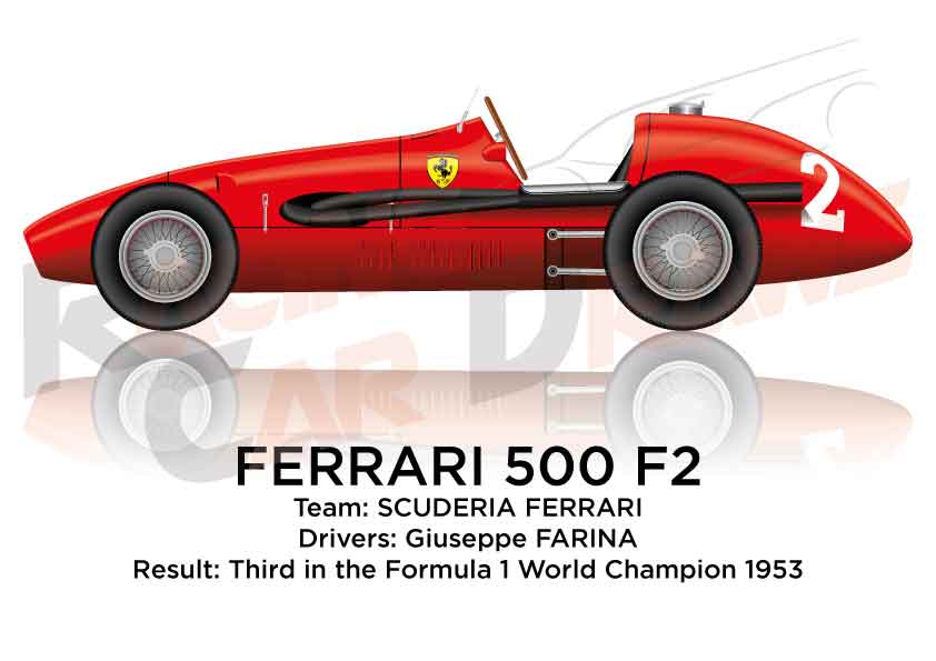 Ferrari 500 F2 third in the Formula 1 Champion 1953 with Giuseppe Farina