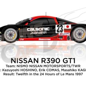 Nissan R390 GT1 n.23 twelfth in the 24 Hours of Le Mans 1997