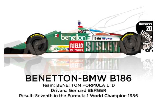 Benetton - BMW B186 n.20 seventh in the Formula 1 World Champion 1986