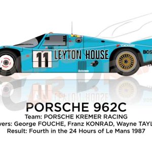 Porsche 962C n.11 fourth in the 24 Hours of Le Mans 1987