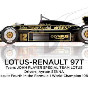 Lotus - Renault 97T n.12 fourth in the Formula 1 World Champion 1985