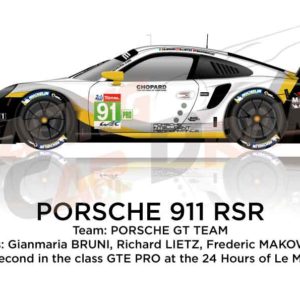 Porsche 911 RSR n.91 second class GTE PRO 24 Hours of Le Mans 2019