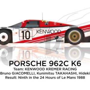 Image Porsche 962C K6 n.10 ninth in the 24 hours of Le Mans 1988