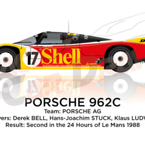 Porsche 962C n.17 second in the 24 hours of Le Mans 1988