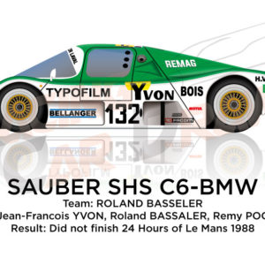 Image Sauber SHS C6 - BMW n.132 did not finish 24 Hours of Le Mans 1988