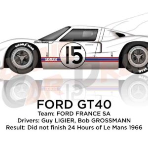 Ford GT40 n.15 did not finish 24 Hours of Le Mans 1966