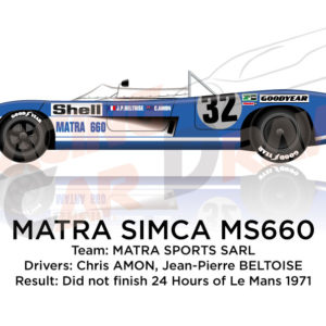 Matra Simca MS660 n.32 did not finish 24 Hours of Le Mans 1971