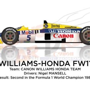 Williams - Honda FW11 n.5 second in the Formula 1 World Champion 1986