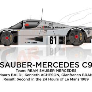 Sauber - Mercedes-Benz C9 n.61 second in the 24 Hours of Le Mans 1989