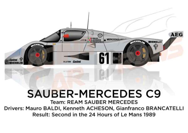 Sauber - Mercedes-Benz C9 n.61 second in the 24 Hours of Le Mans 1989
