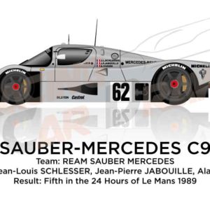 Sauber - Mercedes-Benz C9 n.62 fifth in the 24 Hours of Le Mans 1989