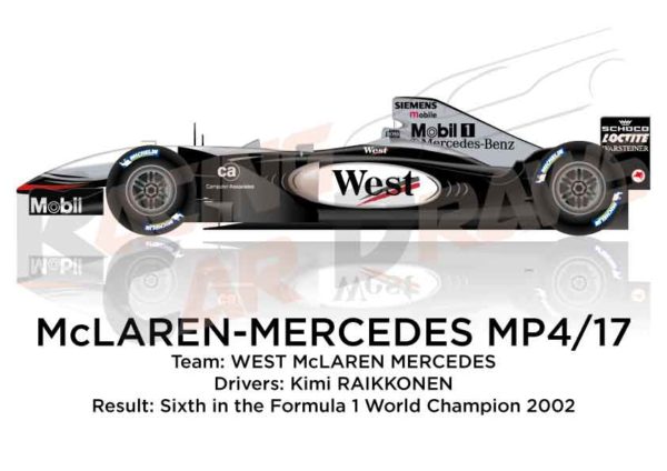 McLaren - Mercedes Benz MP4/17 n.4 sixth in the Formula 1 World Champion 2002