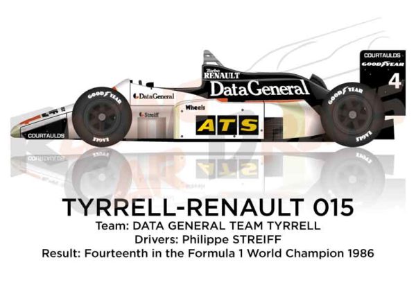 Tyrrell - Renault 015 n.4 fourteenth in the Formula 1 World Champion 1986