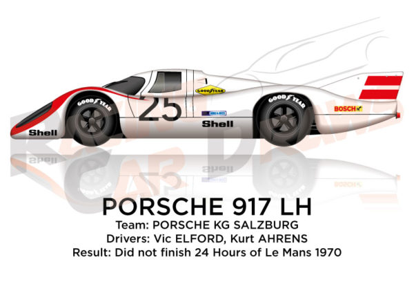 Porsche 917 LH n.25 did not finish at the 24 Hours of Le Mans 1970