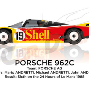 Porsche 962C n.19 sixth in the 24 hours of Le Mans 1988