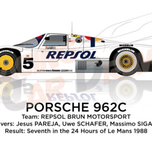 Porsche 962C n.5 seventh in the 24 hours of Le Mans 1988