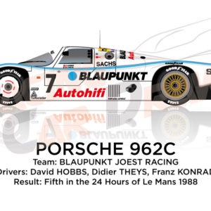 Porsche 962C n.7 fifth in the 24 hours of Le Mans 1988