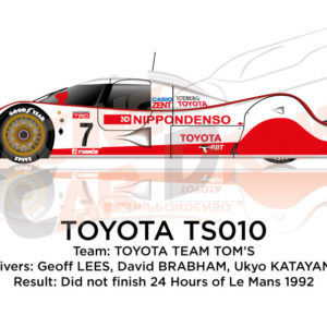 Toyota TS010 n.7 did not finish 24 Hours of Le Mans 1992