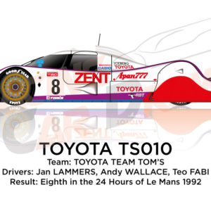 Toyota TS010 n.8 eighth in the 24 Hours of Le Mans 1992