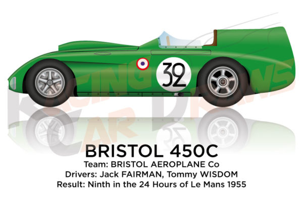 Bristol 450C n.32 ninth in the 24 Hours of Le Mans 1955