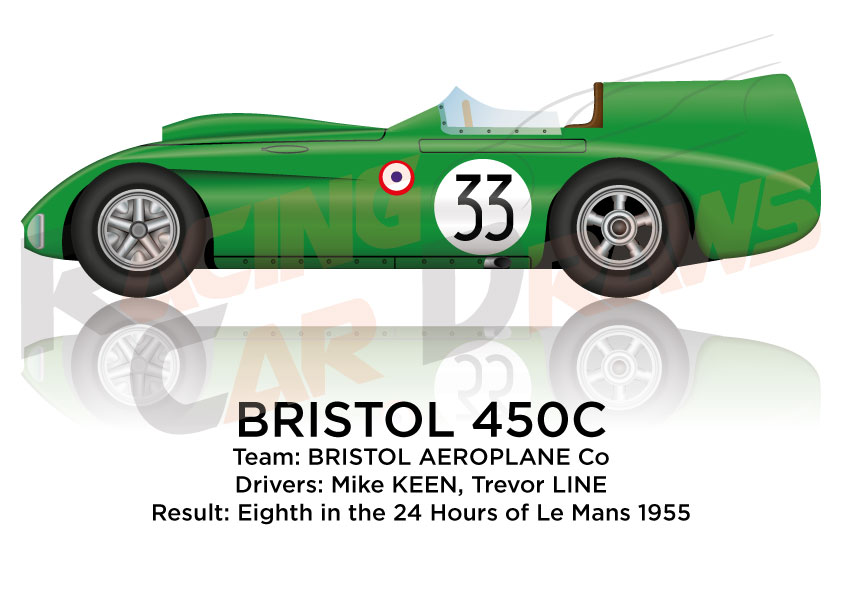 Bristol 450C n.33 eighth in the 24 Hours of Le Mans 1955