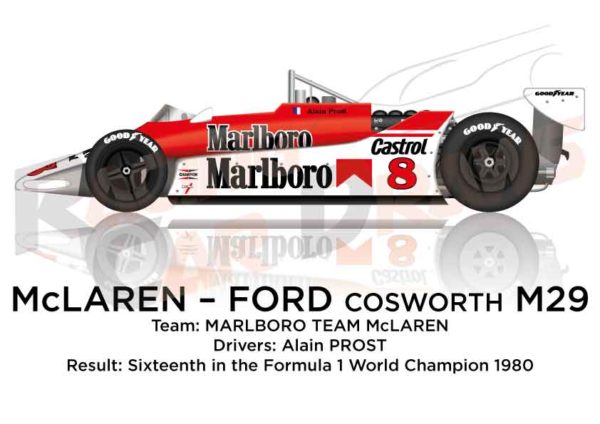 McLaren - Ford Cosworth M29 n.8 sixteenth in the Formula 1 1980