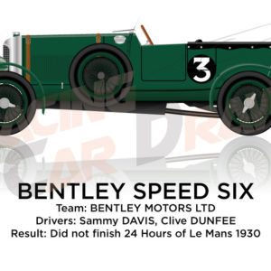 Bentley Speed Six n.3 did not finish 24 Hours of Le Mans 1930