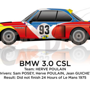 BMW 3.0 CSL n.93 did not finish in the 24 hours of Le Mans 1975