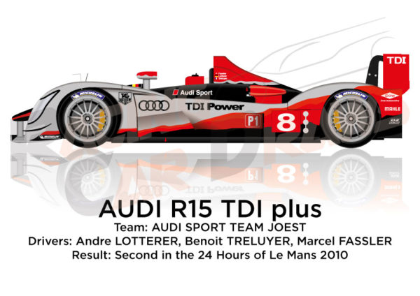 Audi R15 TDI Plus n.8 second in the 24 Hours of Le Mans 2010