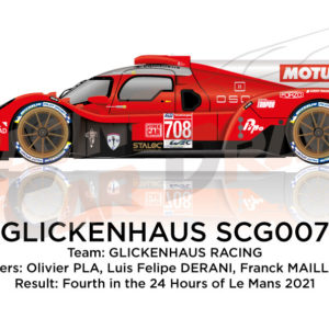 Glickenhaus SCG007 n.708 fourth in the 24 Hours of Le Mans 2021