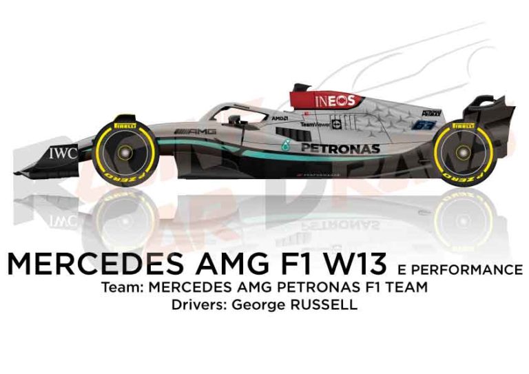 2022-MERCEDES-F1-W13-n.63-eco - Racing Car Draws