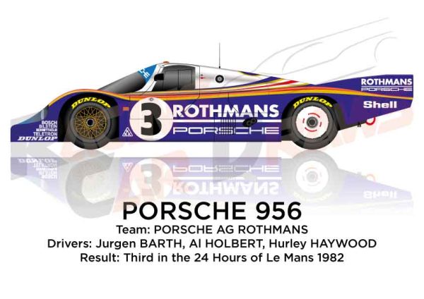 Porsche 956 n.3 third in the 24 Hours of Le Mans 1982