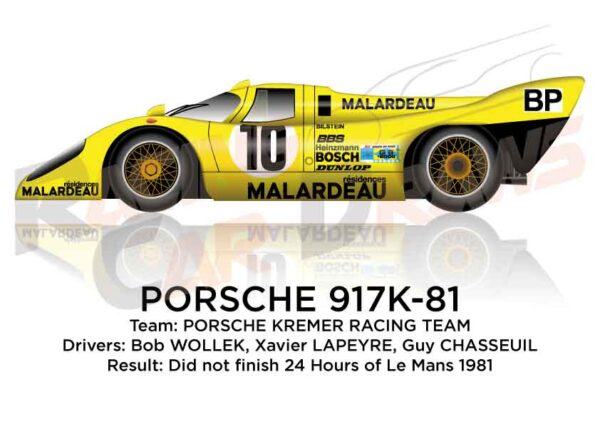 Porsche 917 K-81 n.10 did not finish 24 Hours of Le Mans 1981