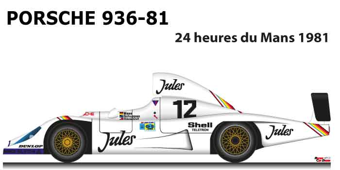 Porsche 936-81 n.12 twelfth at the 24 Hours of Le Mans 1981