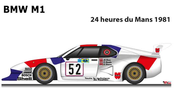 BMW M1 n.52 did not finish in the 24 hours of Le Mans 1981