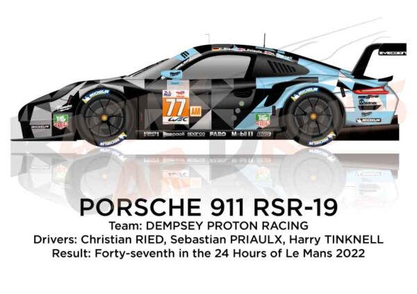 Porsche 911 RSR-19 n.77 forty-seventh 24 Hours of Le Mans 2022