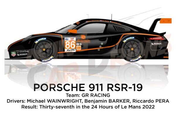 Porsche 911 RSR-19 n.86 thirty-seventh 24 Hours of Le Mans 2022