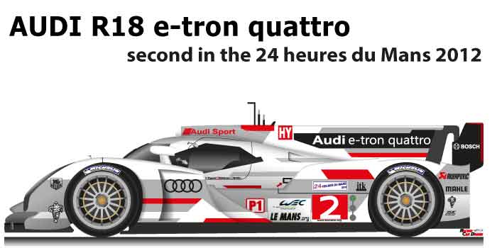 Audi R18 e-tron quattro n.2 second in the 24 Hours of Le Mans 2012