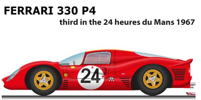 Ferrari 330 P4 n.24 third in the 24 Hours of Le Mans 1967