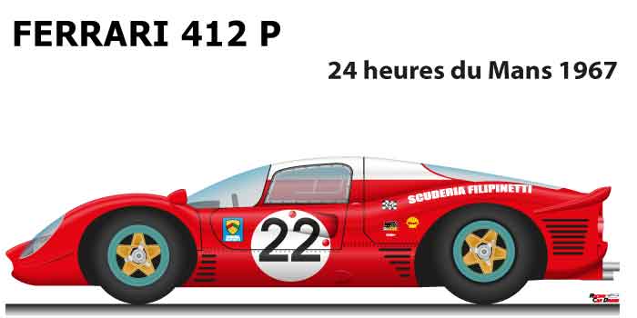 Ferrari 412 P n.22 did not finish 24 Hours of Le Mans 1967