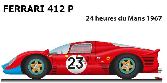 Ferrari 412 P n.23 did not finish 24 Hours of Le Mans 1967