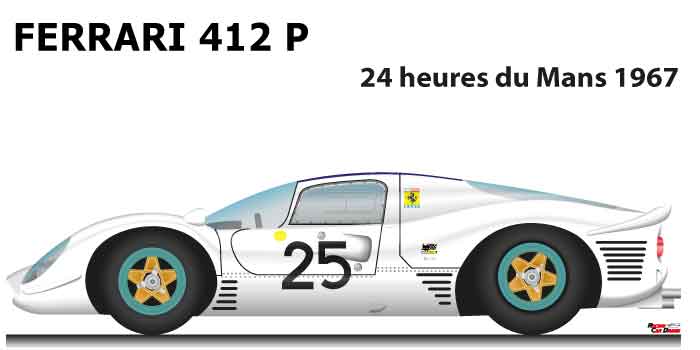 Ferrari 412 P n.25 did not finish 24 Hours of Le Mans 1967