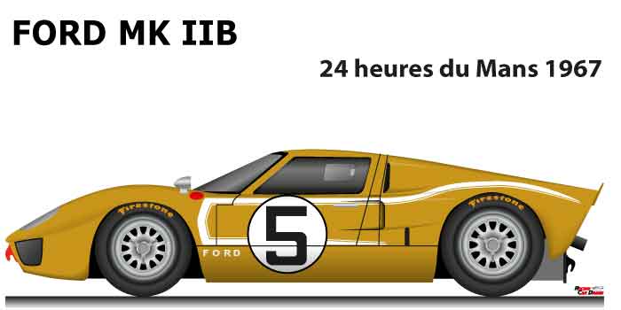 Ford GT40 MKIIB n.5 did not finish in the 24 Hours of Le Mans 1967